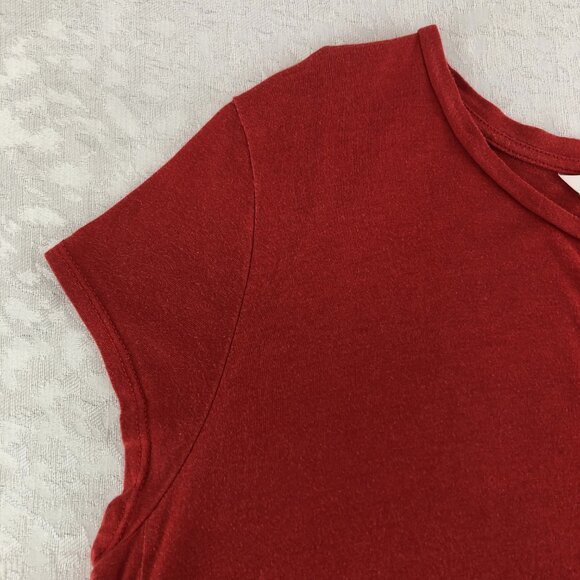 POPSUGAR Women's Red Cotton Blend Short Sleeve Tee Shirt Size M - Picture 4 of 9
